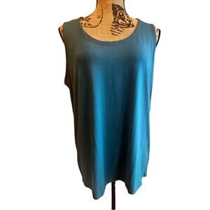 Eileen Fisher Sleeveless Blouse Tank Top Green, Sz L, Excellent Condition